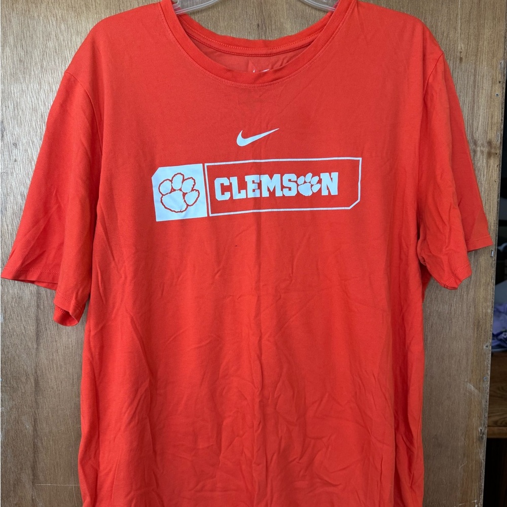 Nike Orange Dri-FIT Athletic Tee with White Swoosh